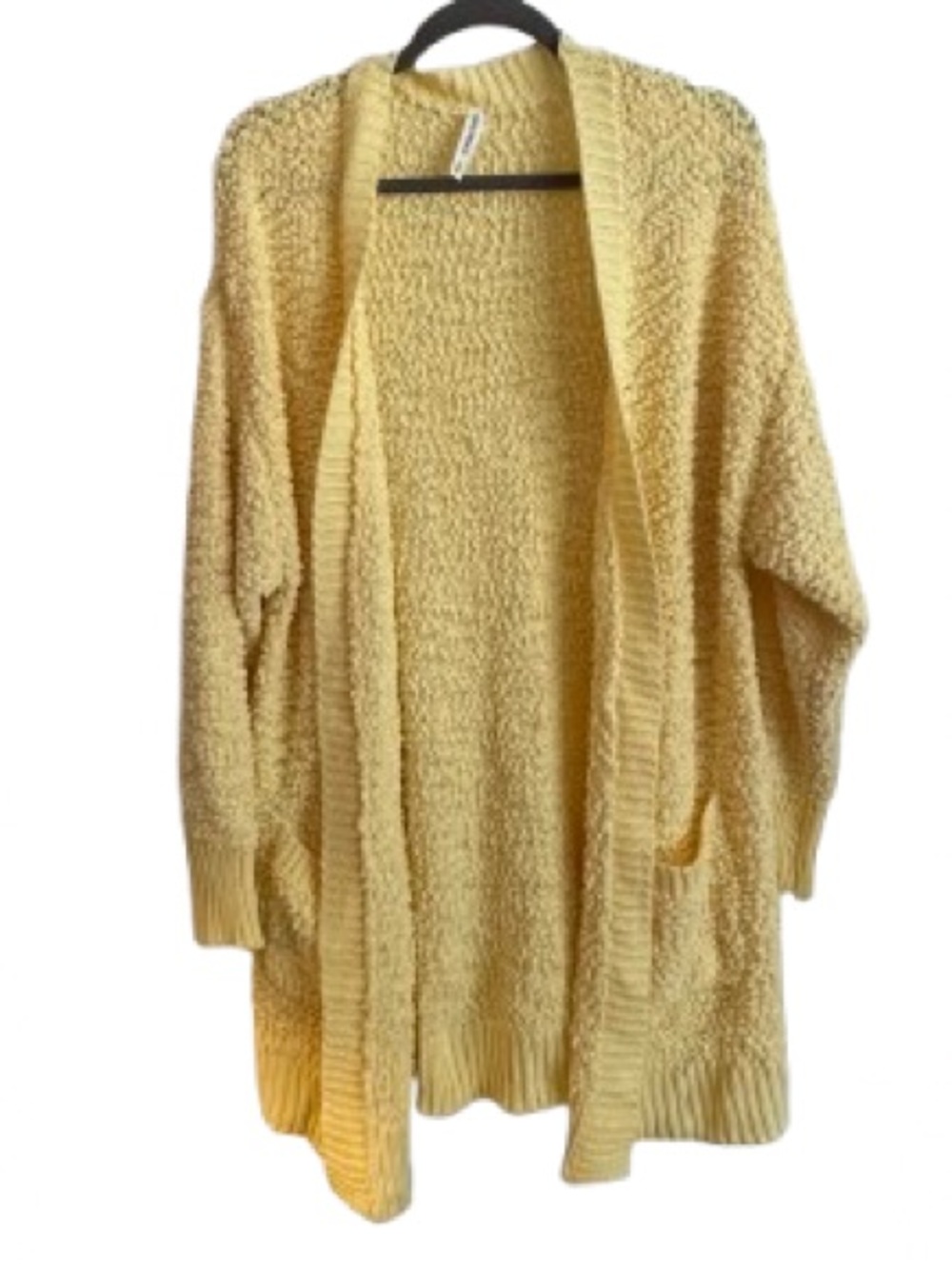 Zenana Outfitters Soft Yellow Open-Front Cardigan